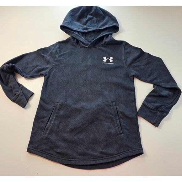 Under armour youth medium YM black boys hoodie active warm y2k ^ - Picture 5 of 8